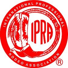 IPRA International Professional Rodeo Association red circular logo with cowboy boot emblem.