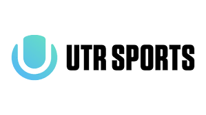 Two soccer icons appear alongside the text 'UTR Sports' with blue circular design elements.