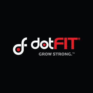 Three fitness company logos in black and red showing GoldFit and JotFit branding against dark backgrounds.
