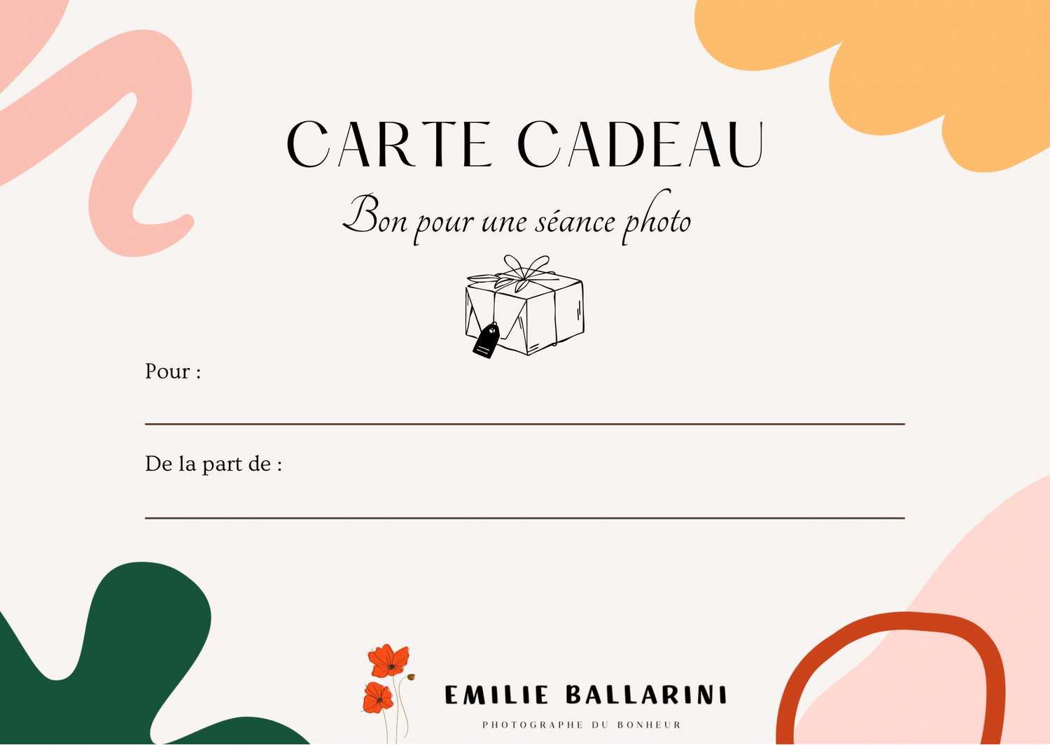 Offrez une carte cadeau pour une séance photo familiale dans les Yvelines