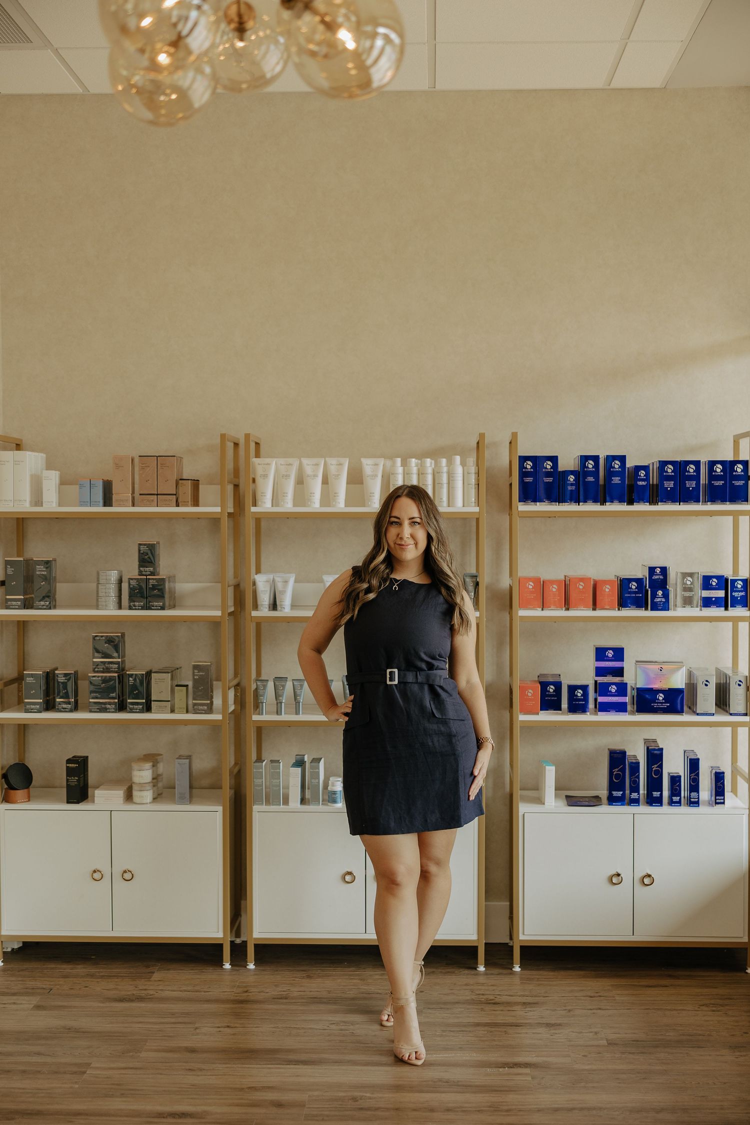 Aesthetic studio interior with product shelving and retail display.