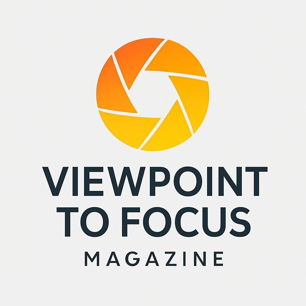 Orange and yellow circular photography aperture logo designs for Viewpoint and Focus magazines.