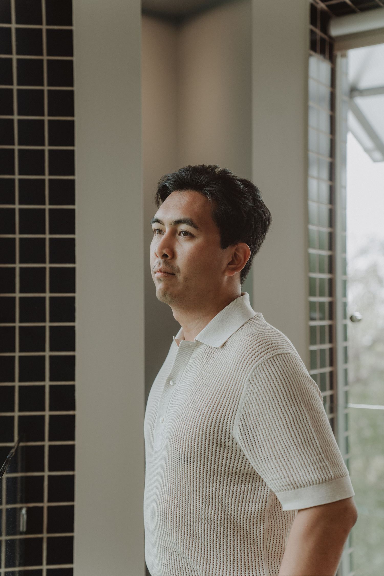 Portrait of the groom on his wedding day.