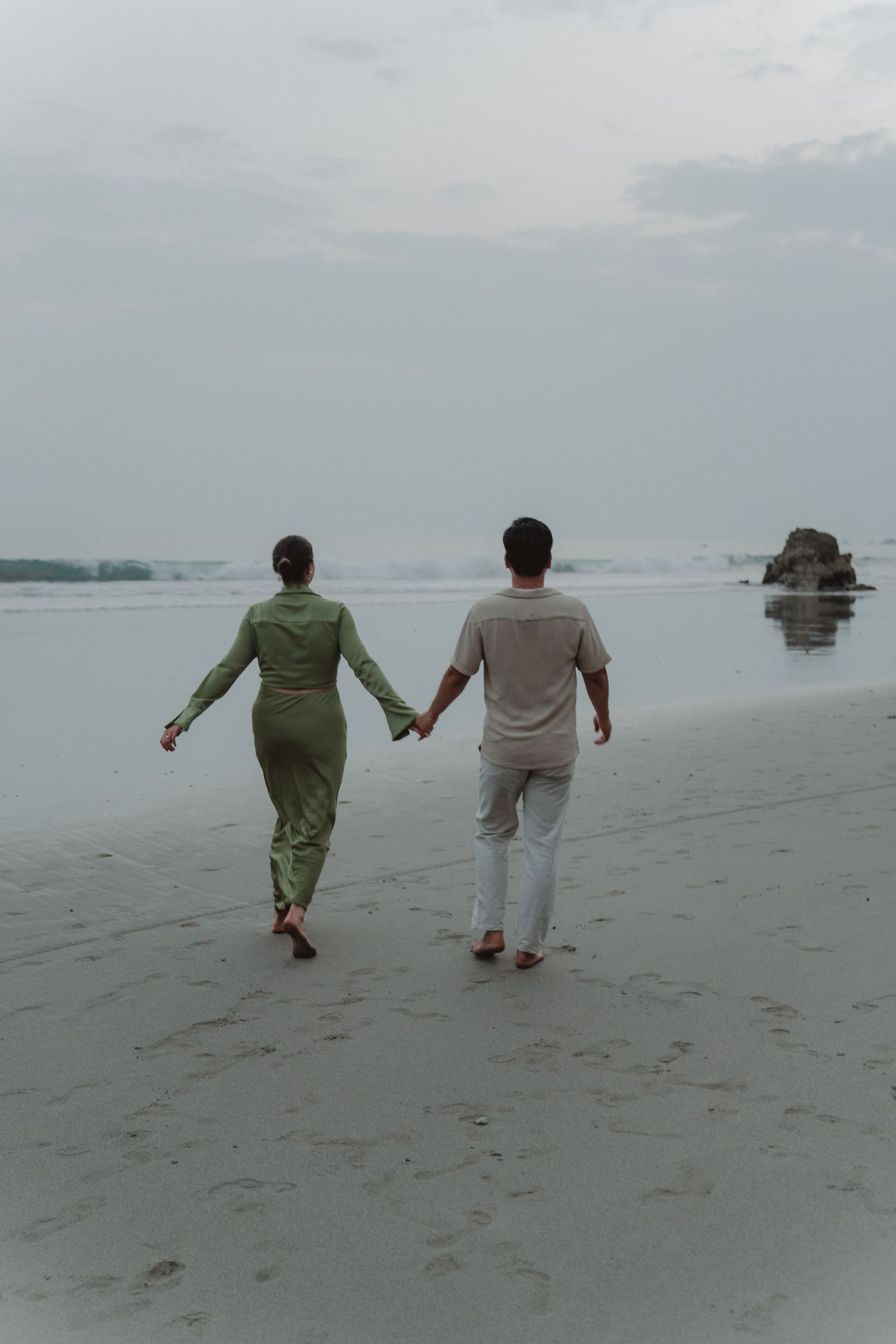 Couple enjoying a romantic pre-wedding photo session.
