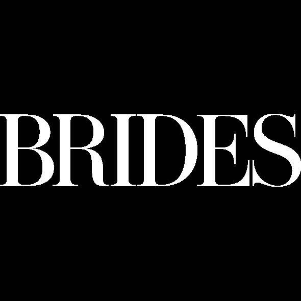 Black and white text design showing the word 'BRIDES' repeated in a bold serif font against dark background.