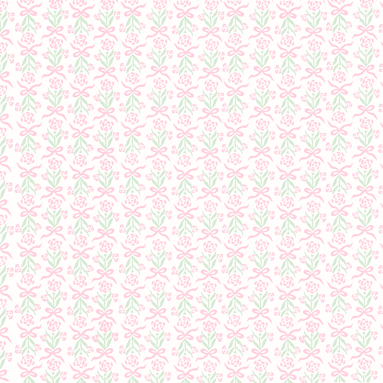 Pink and white floral damask pattern creates an elegant seamless textile design with repeating motifs.