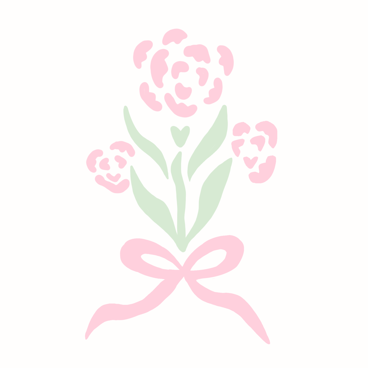 Delicate pink floral illustrations form a decorative header border with roses and leaves in a soft pastel design.