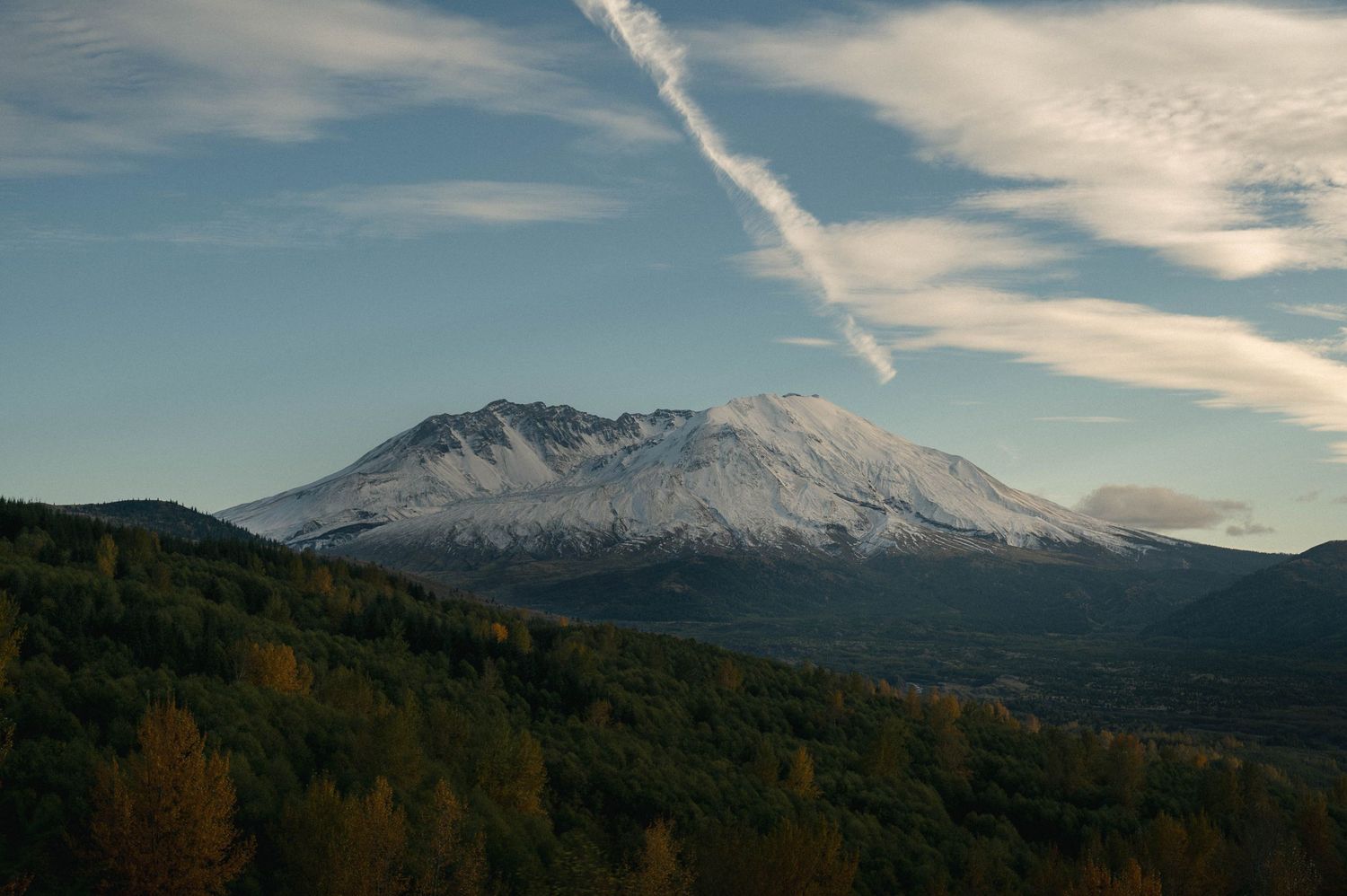 Moody landscape of Mount St Helens