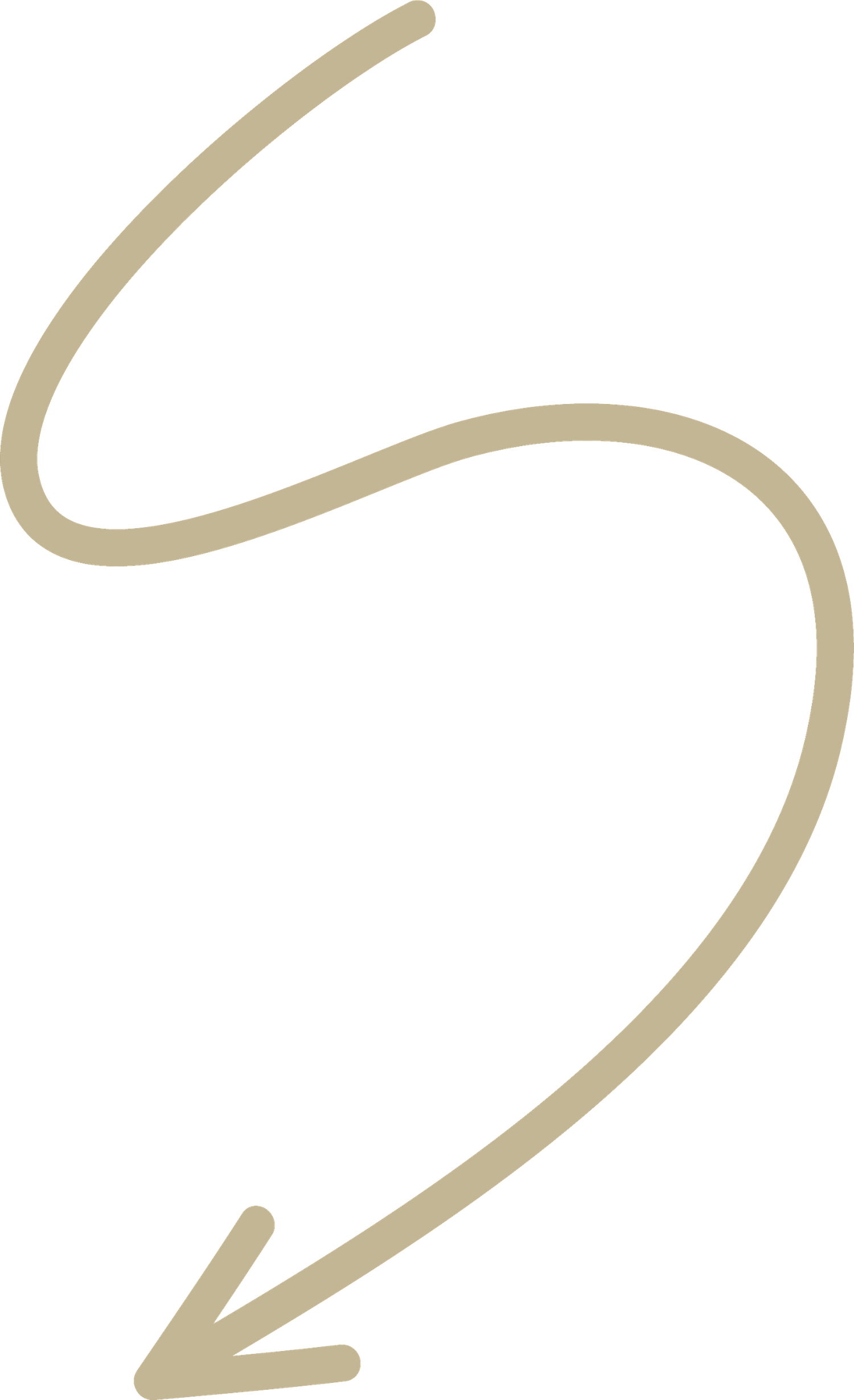 A beige abstract swirling pattern with curved lines creates an elegant flowing design against a white background.
