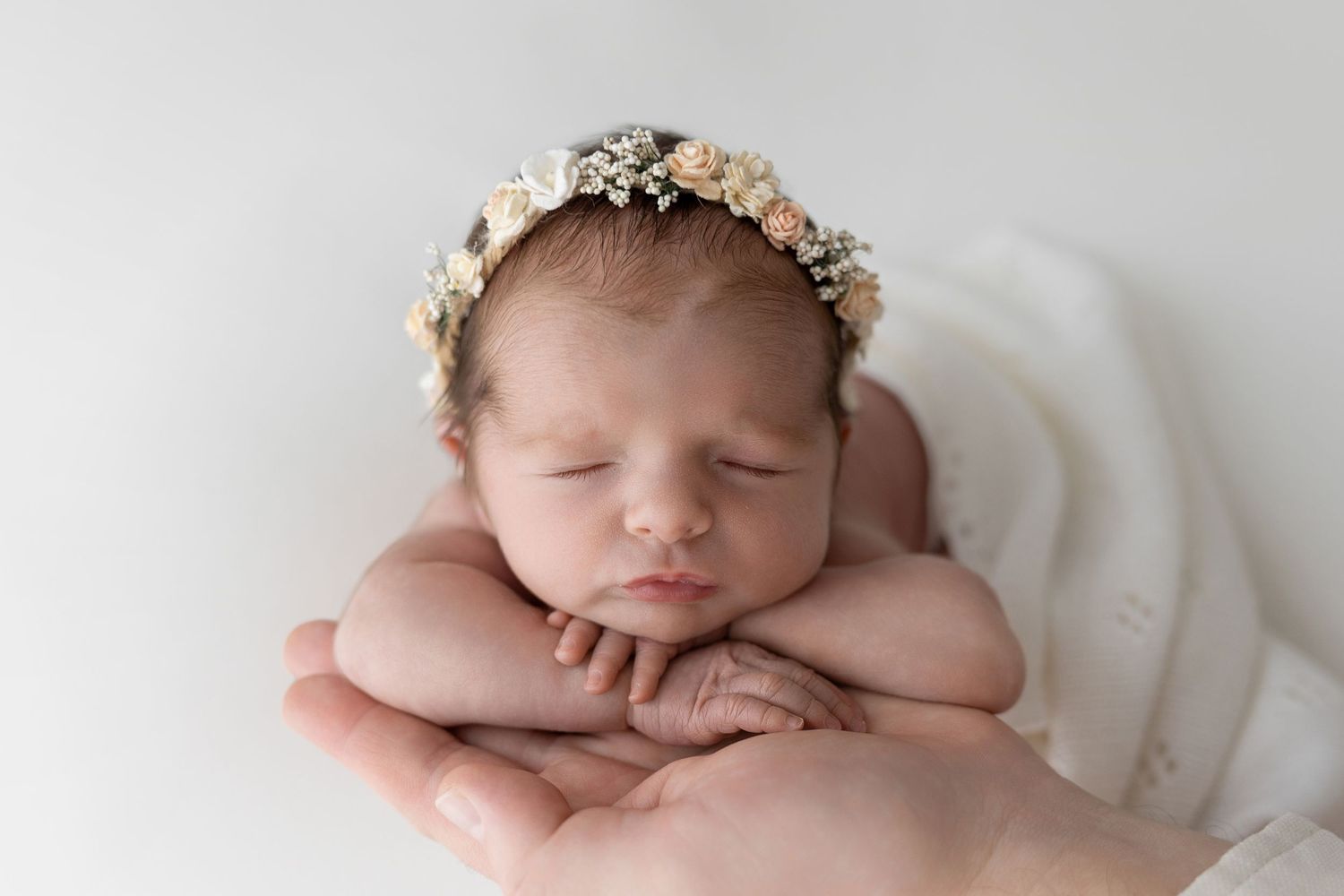 Newborn baby on baby photoshoot in Ferndown, Dorset.
