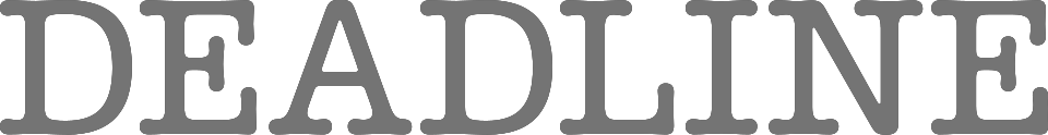 Bold black DEADLINE text repeated and overlapping in a minimalist typographic design pattern.