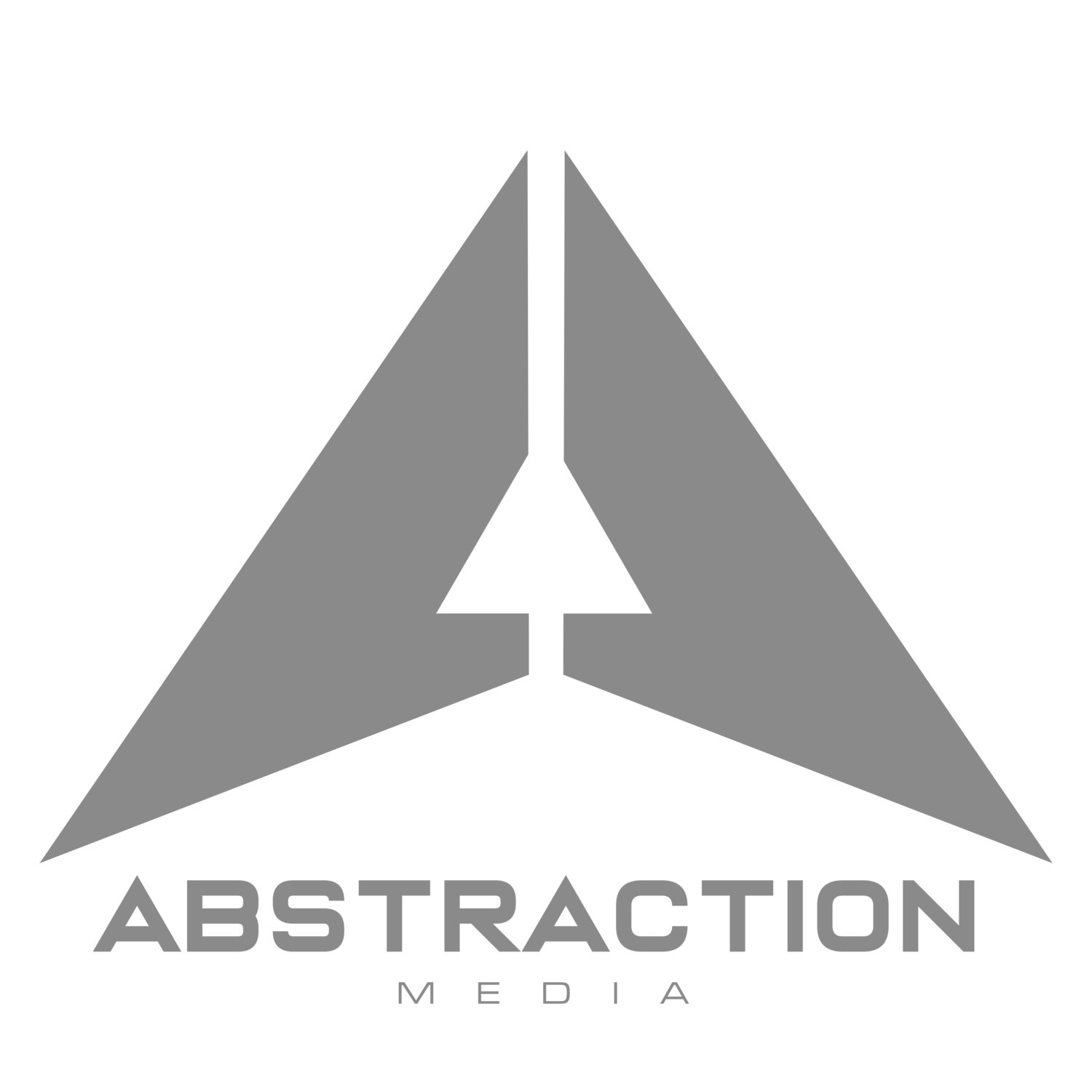 Abstract geometric logo designs in grayscale showing triangular shapes and company branding elements.