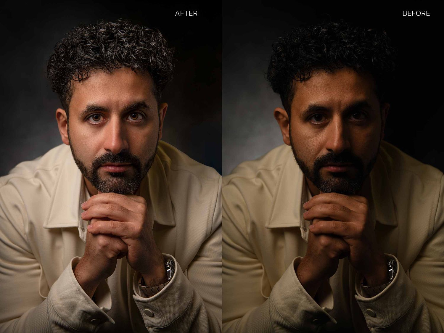 A sequence of eight similar photos showing someone in light clothing covering their mouth with their hand.