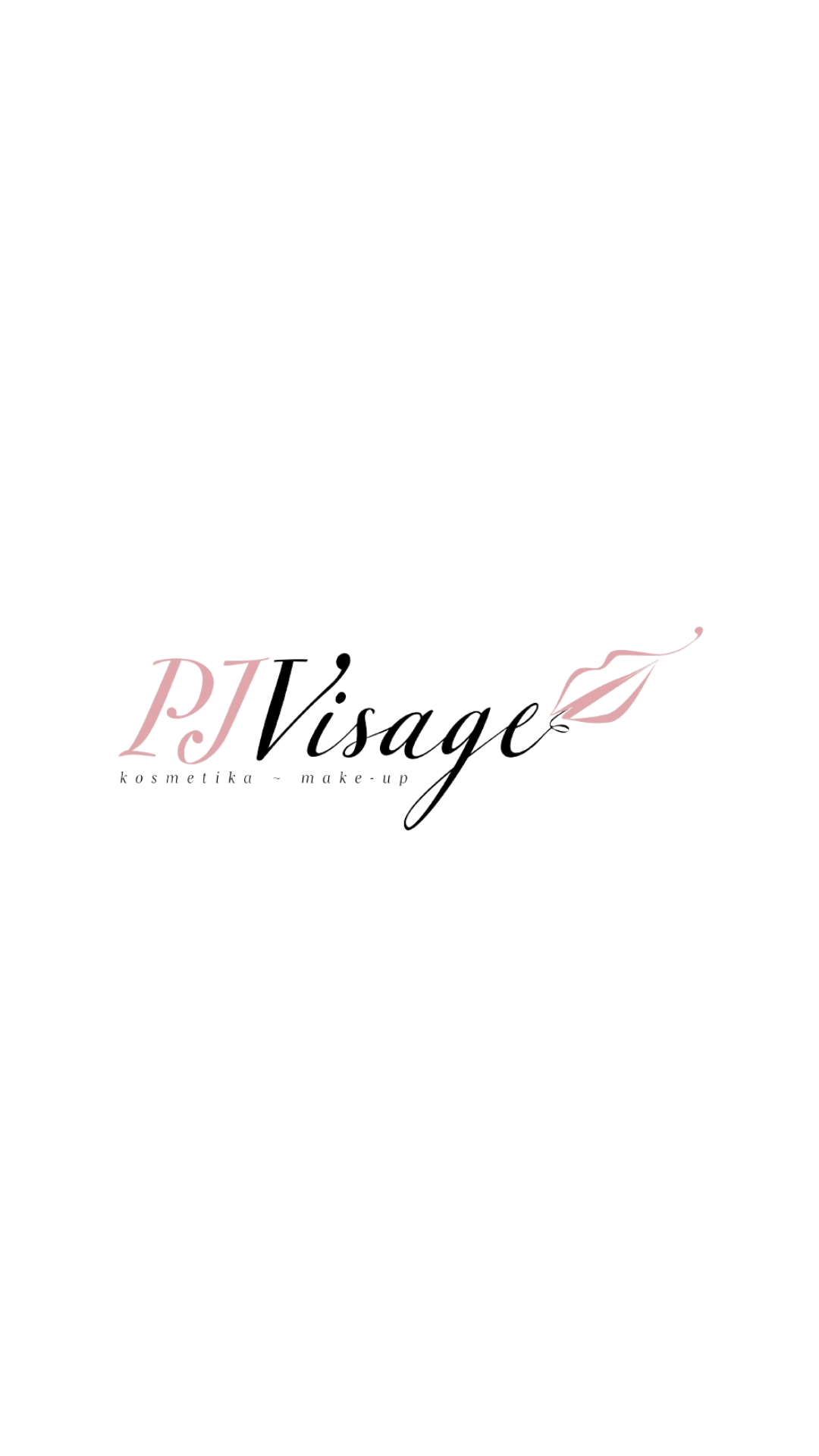 Elegant pink and black PJ Visage beauty salon logo design.