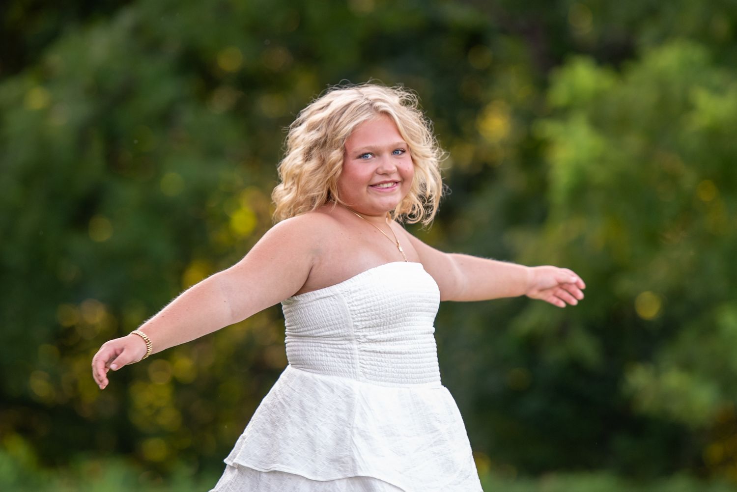 summer girl white dress portrait