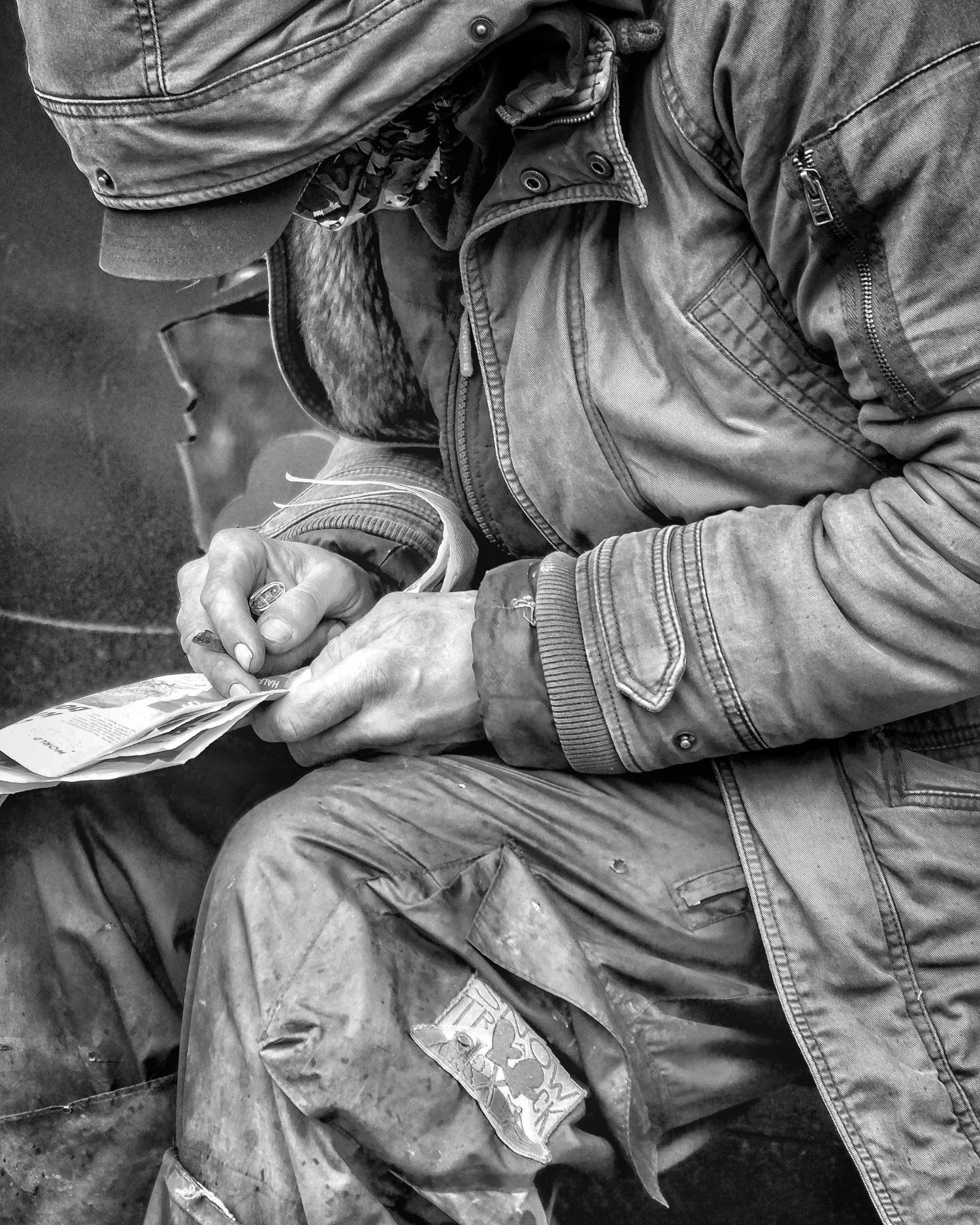 A photograph by Simon Robertson, shot for a homeless charity capturing a moment with a natural, considered approach.