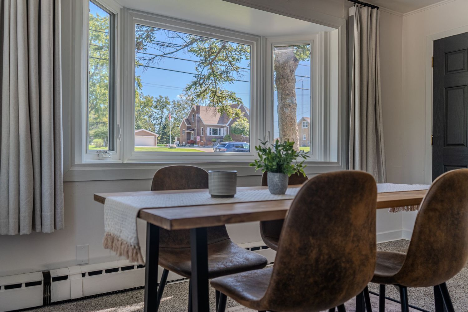 Stylish living room photographed for a Chicago vacation rental
