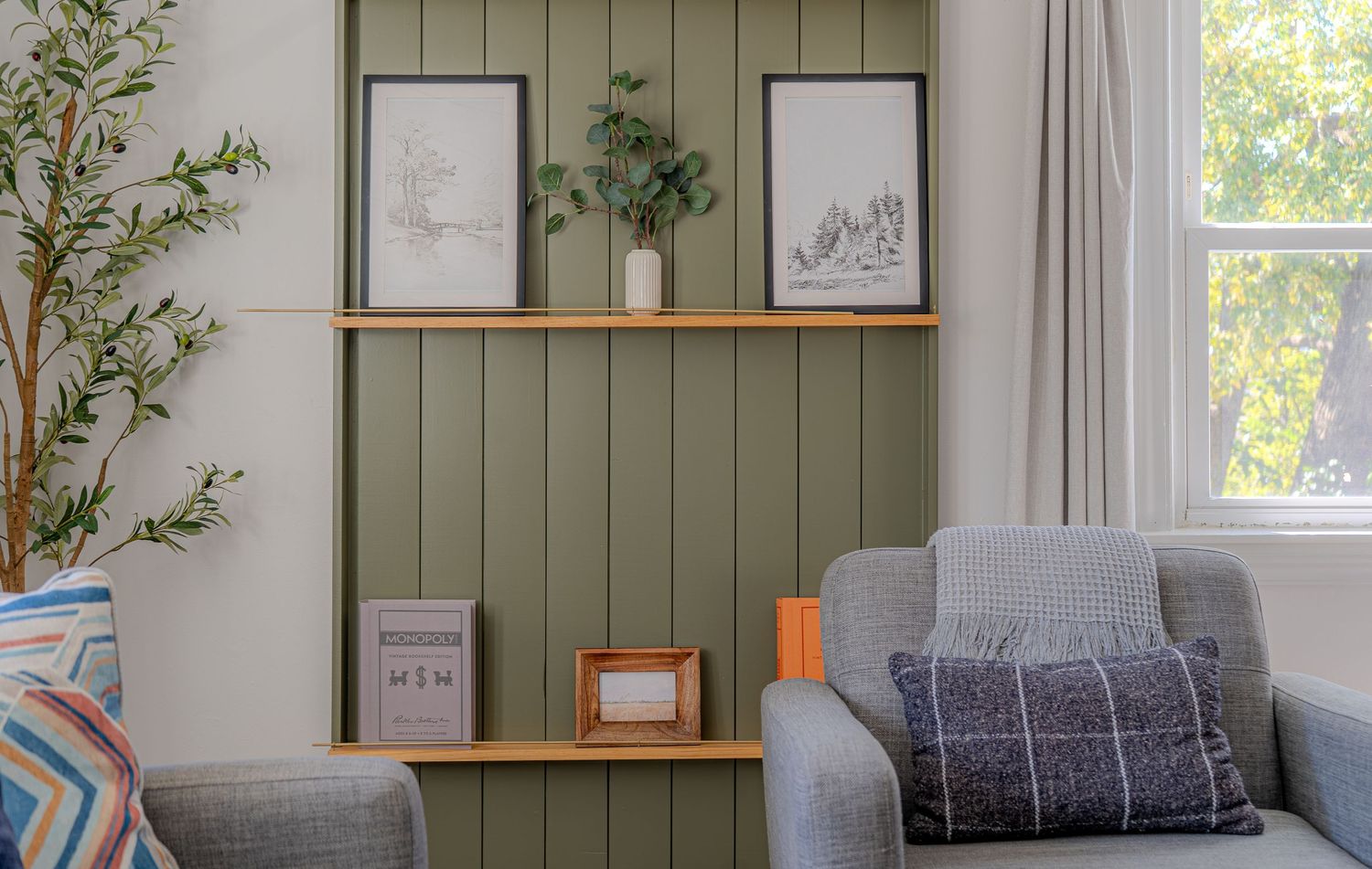 Inviting Chicago Airbnb living room styled for a comfortable guest experience