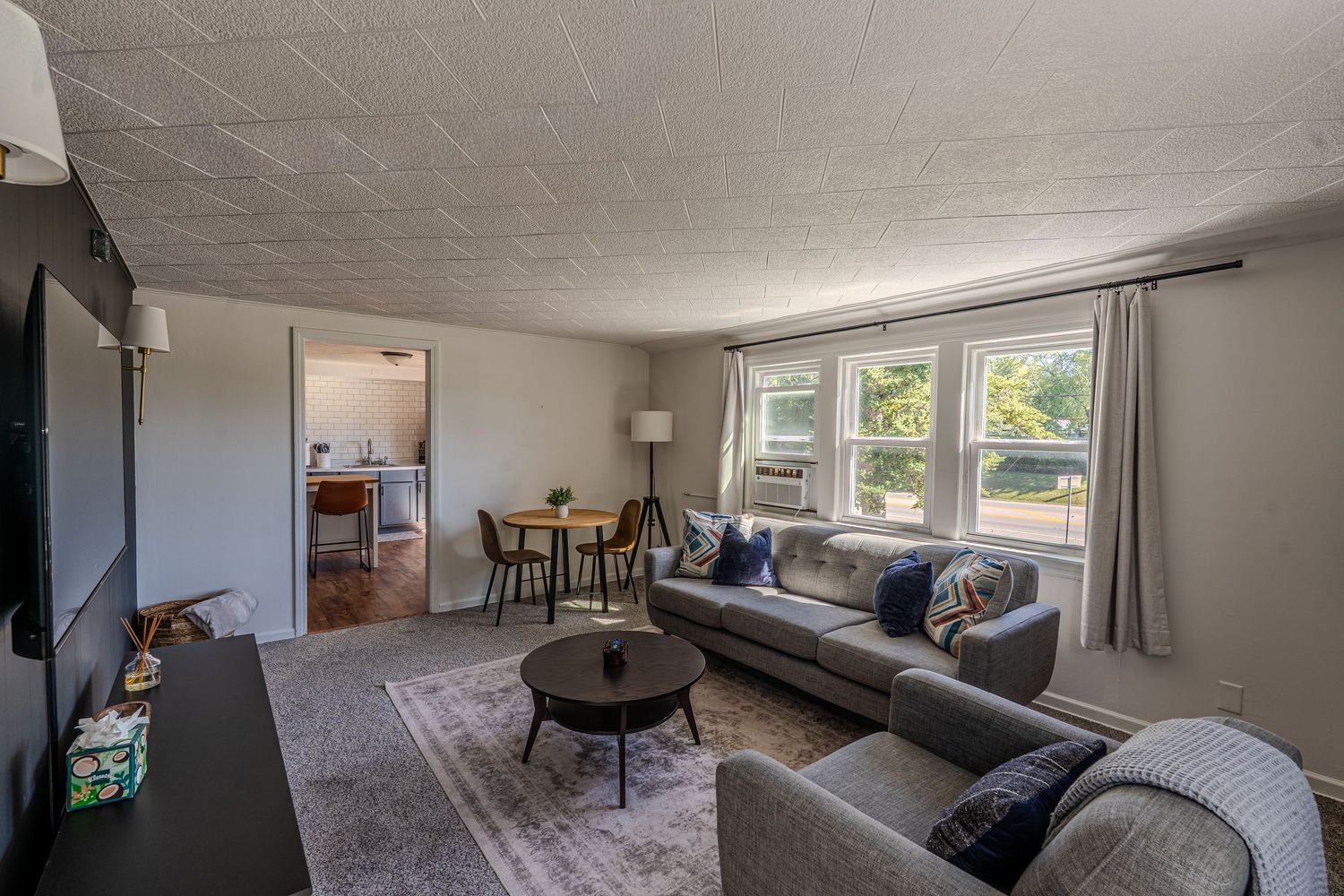 Bright living room in a Chicago vacation rental