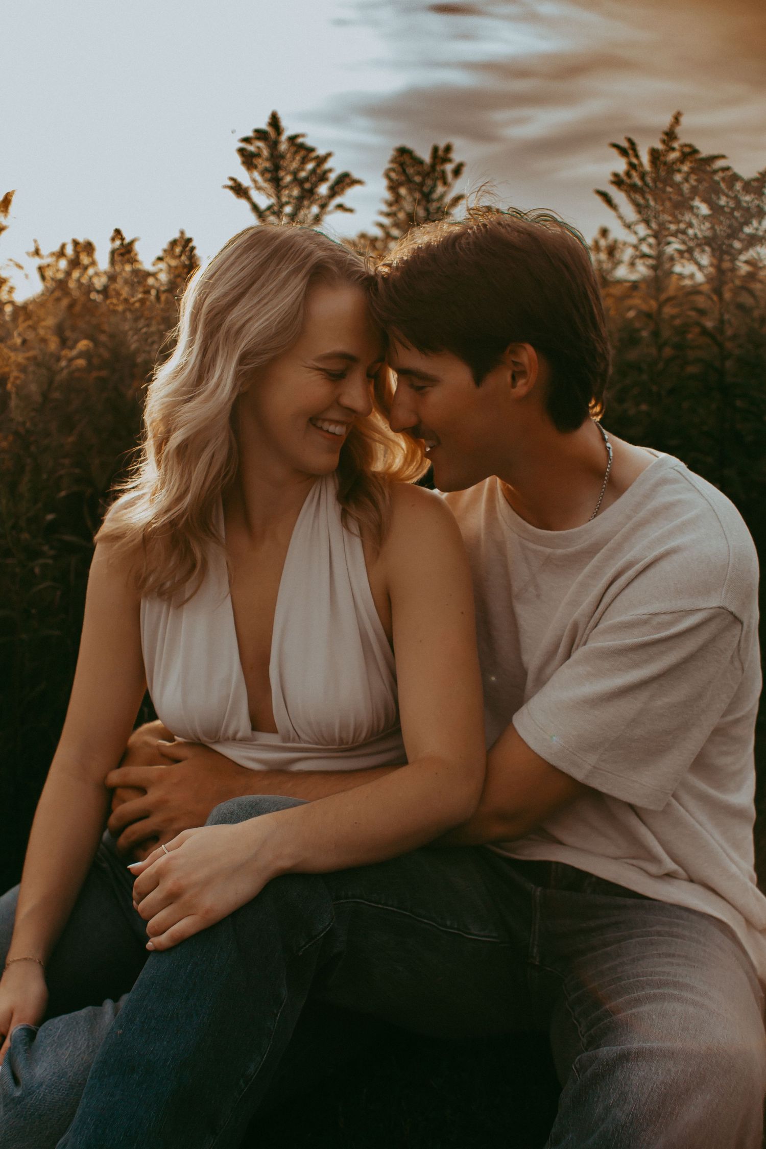 A couple, warm nostalgic moody light engagement session in Milaca, Minnesota Elk River, MN Photographer Photography Wedding Couples Unique