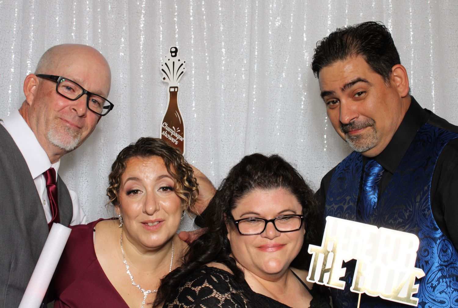 Wedding photo booth collection showing various guest groupings and poses.