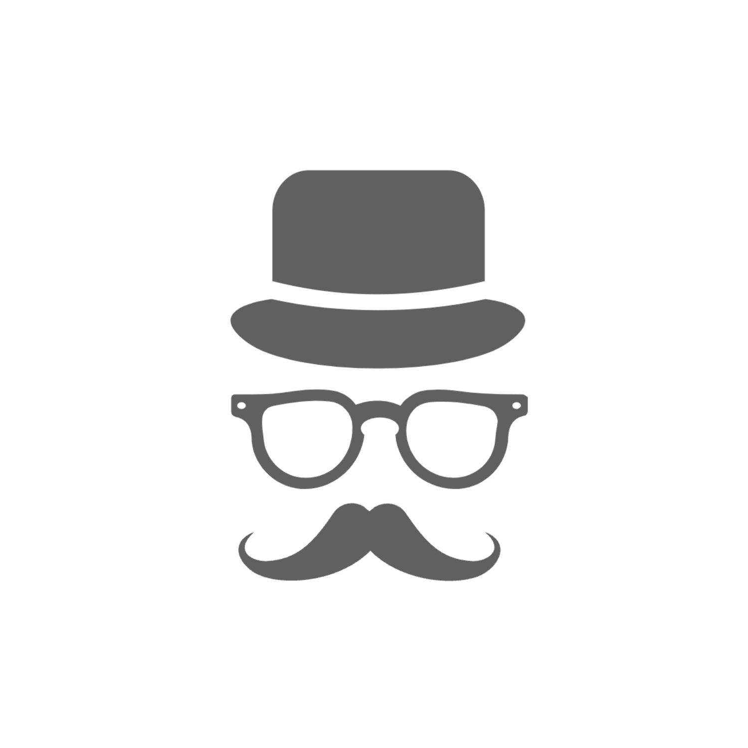Set of monochrome icons showing classic gentleman accessories like hats and glasses.