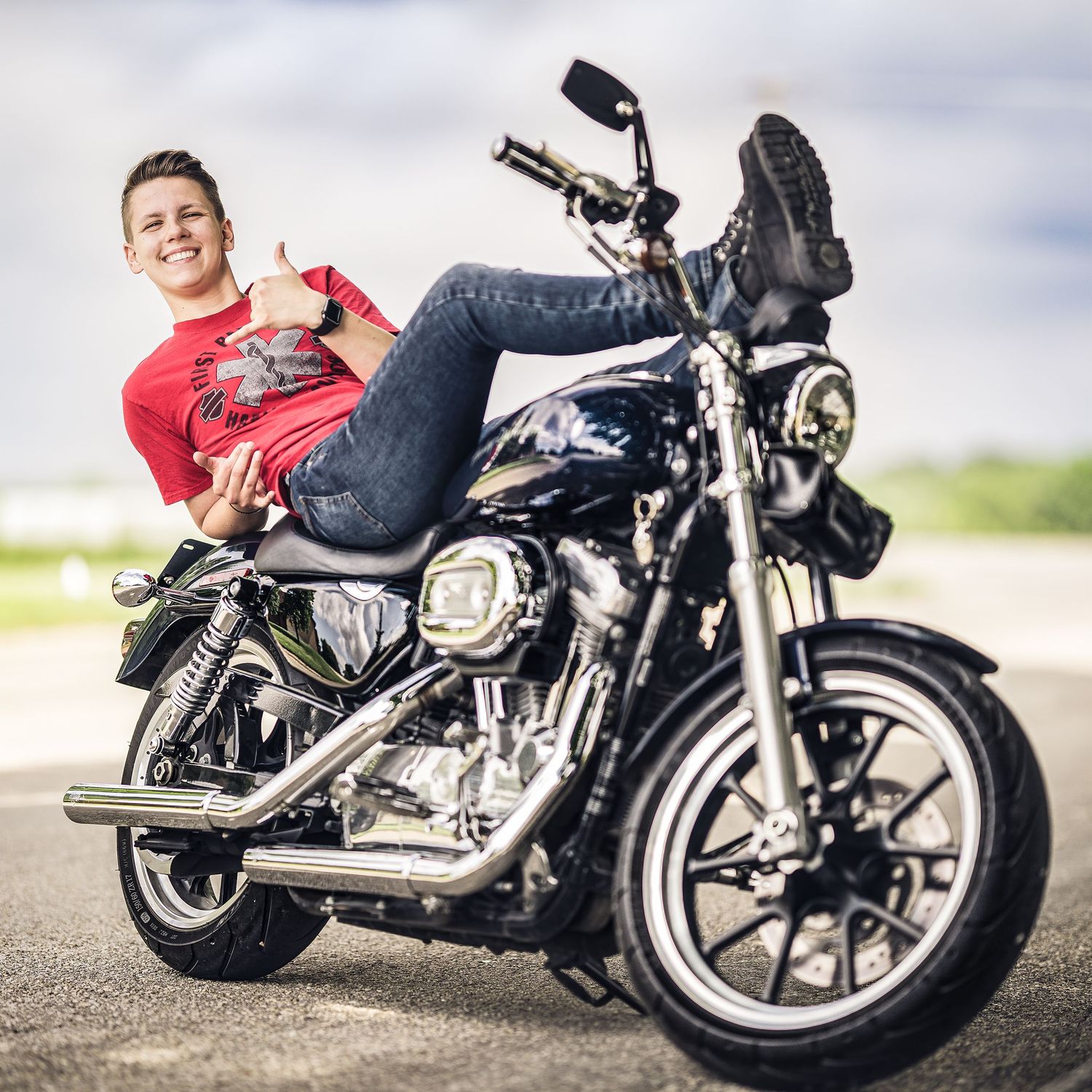 Motorcycle senior photo