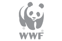 WWF World Wildlife Fund logo featuring iconic black and white giant panda bear symbol above bold WWF text.