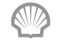 Shell oil company logo featuring iconic scallop shell design in gray on white circular background.