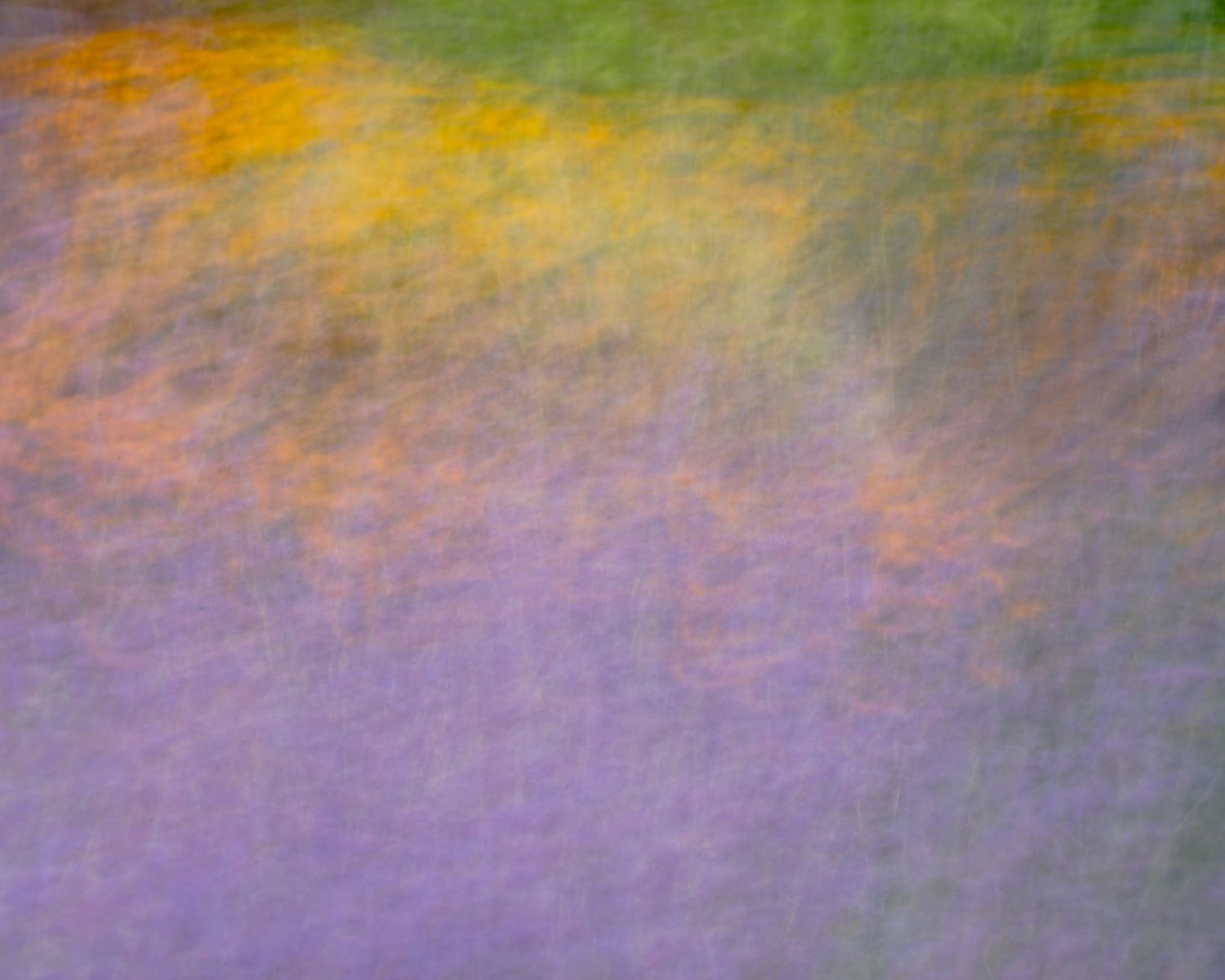 Abstract blurred landscape with soft purple, yellow, green, and pink hues creating a dreamy impressionist effect.