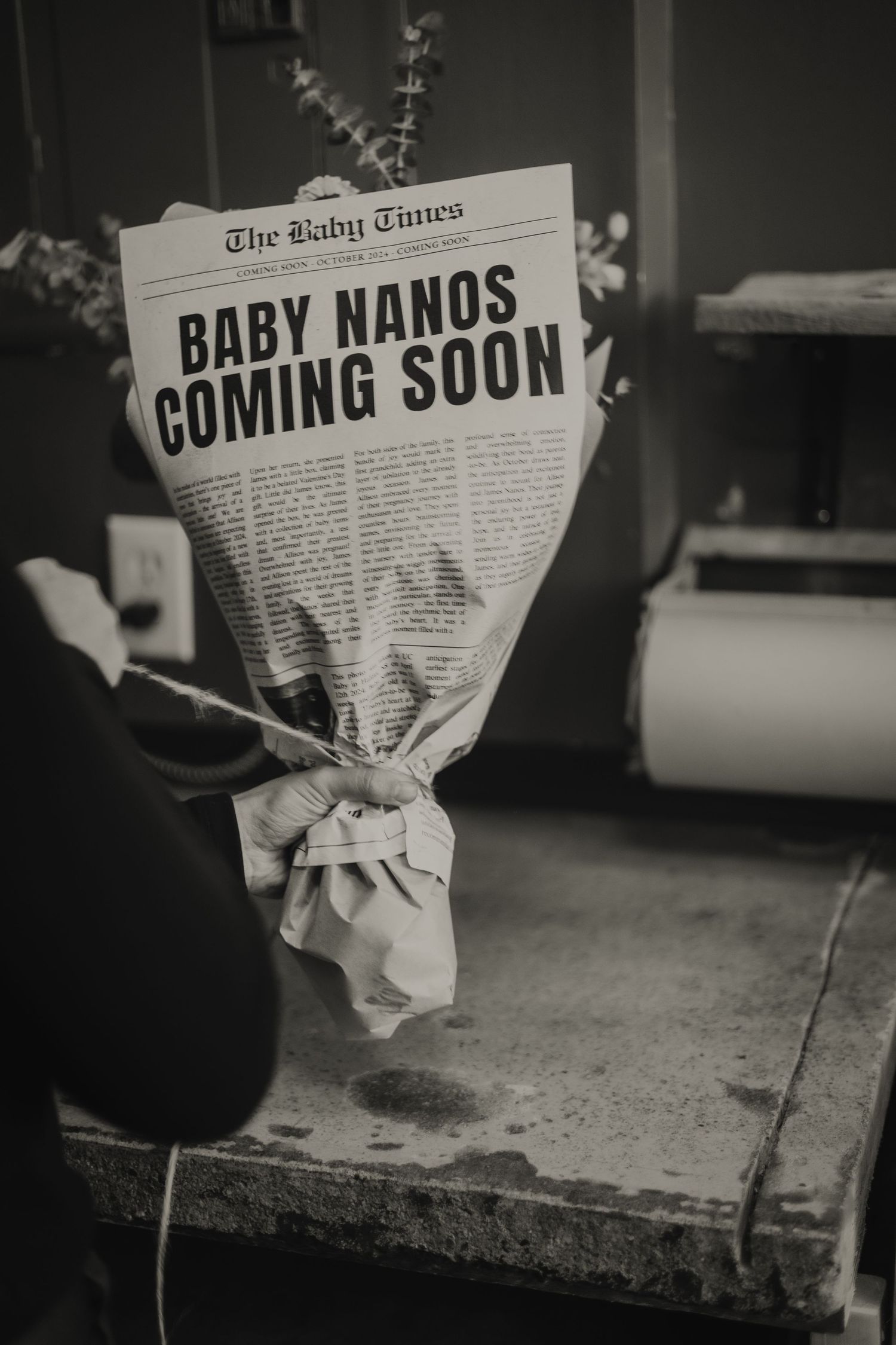 Unique pregnancy announcement idea - newspaper announcement
