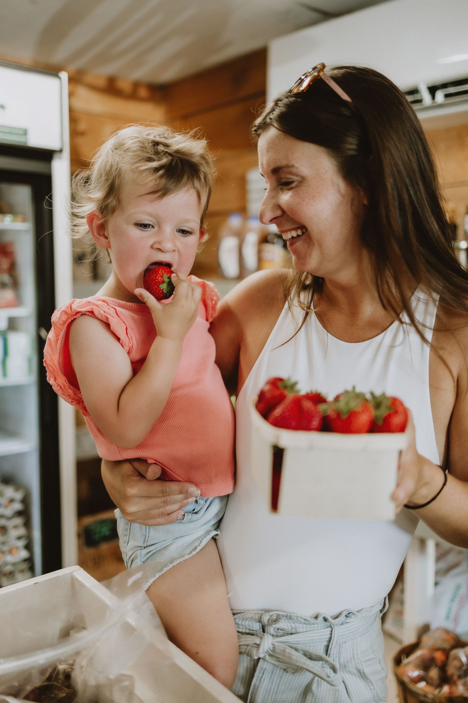 Falmouth farmers market and ice cream shop, family photoshoot