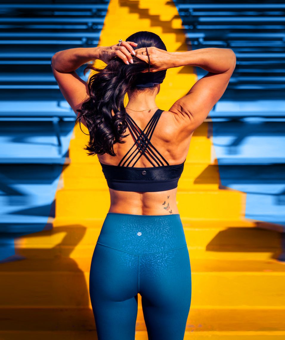 Sarah Gilks running Stairs, photographer Alec Watson