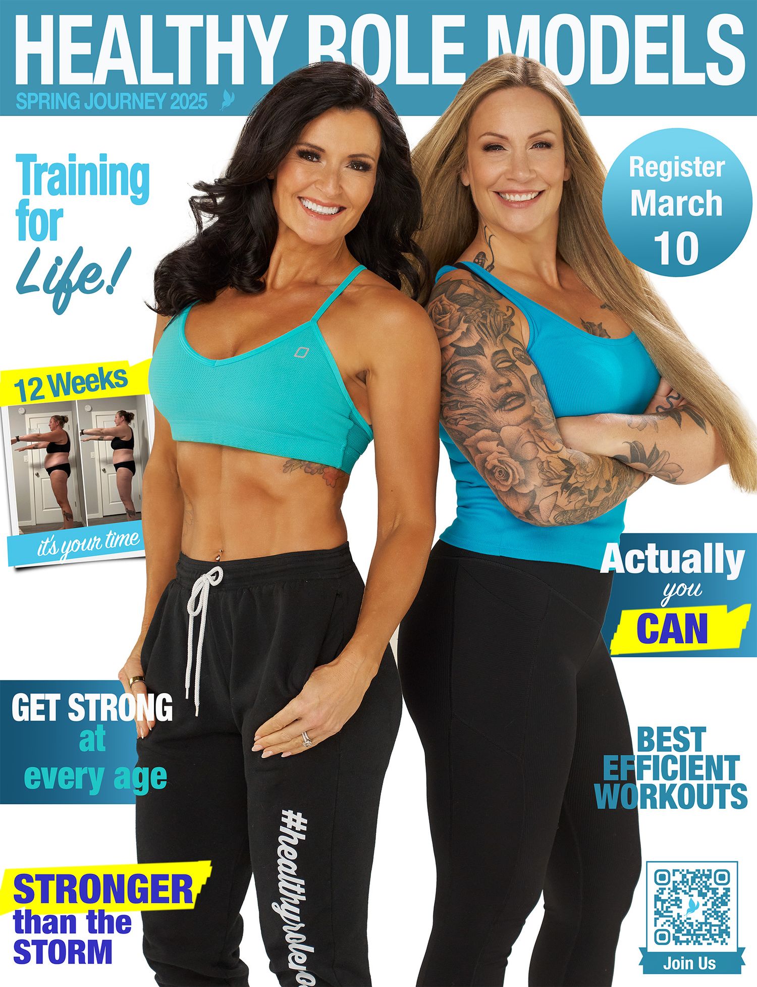 Magazine cover for Healthy Role Models Spring 2025 Sarah Gilks and Tanna Payne photographer Alec Watson
