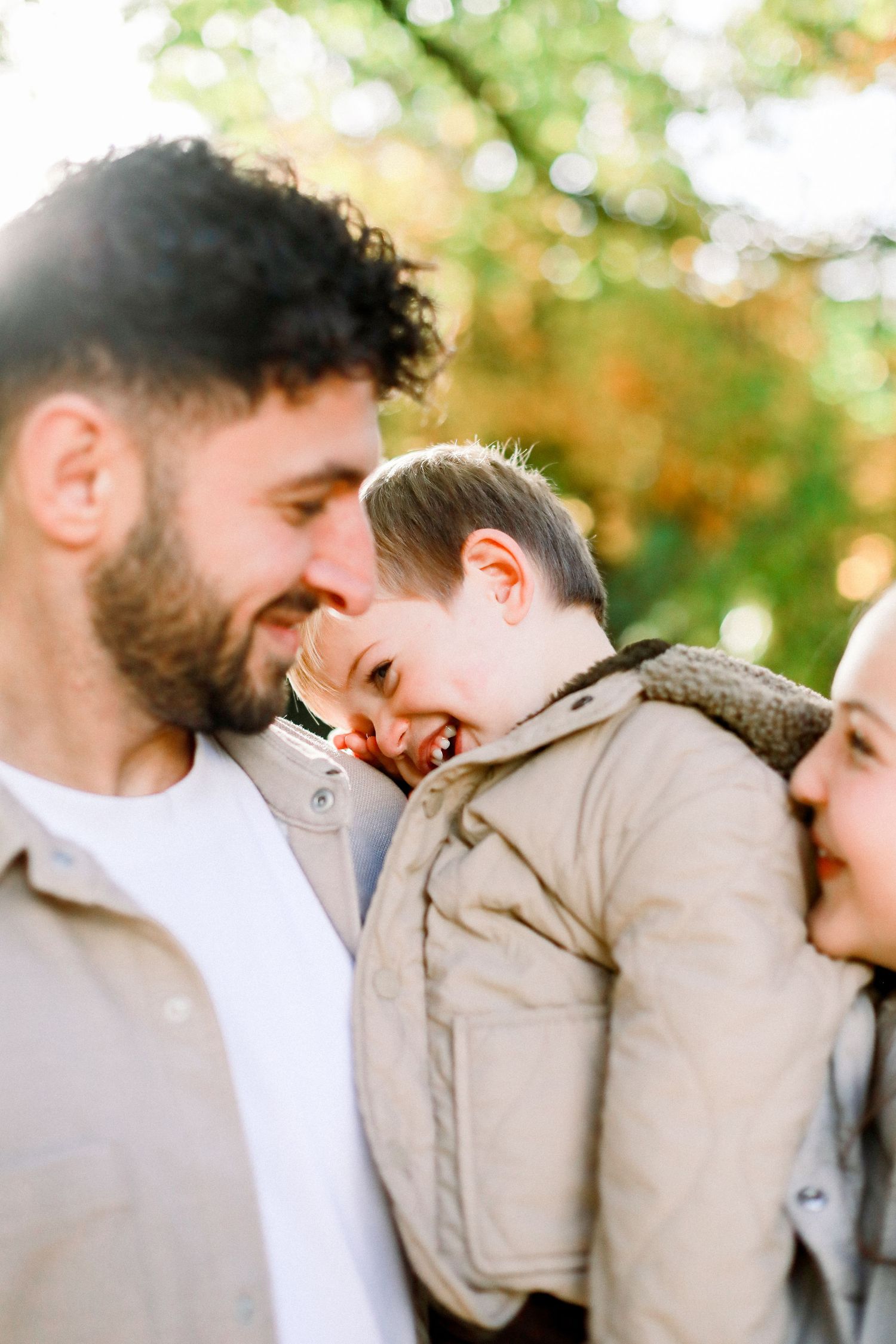 Natural autumn family photography at sunset in East Yorkshire.