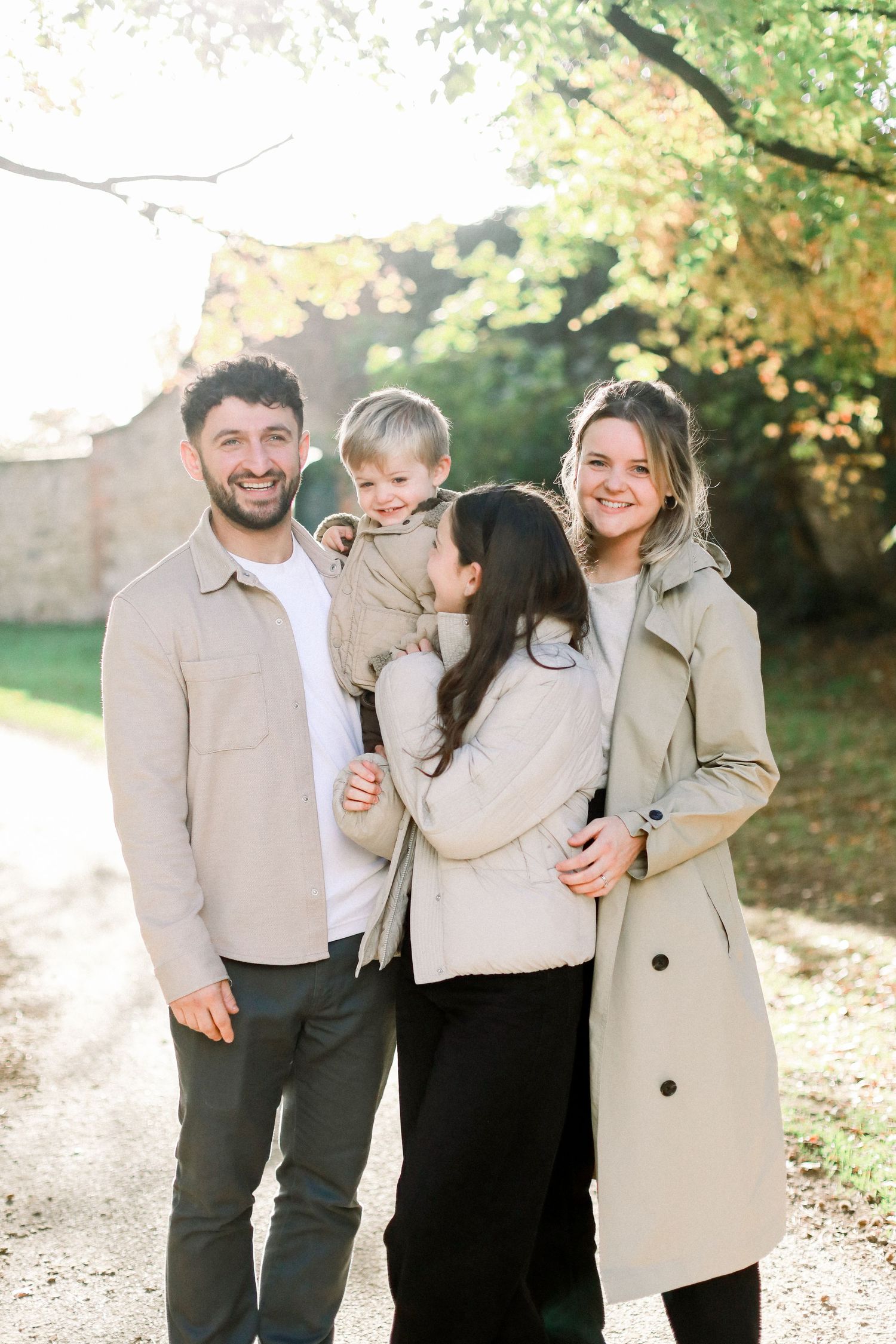 Natural autumn family photography at sunset in East Yorkshire.