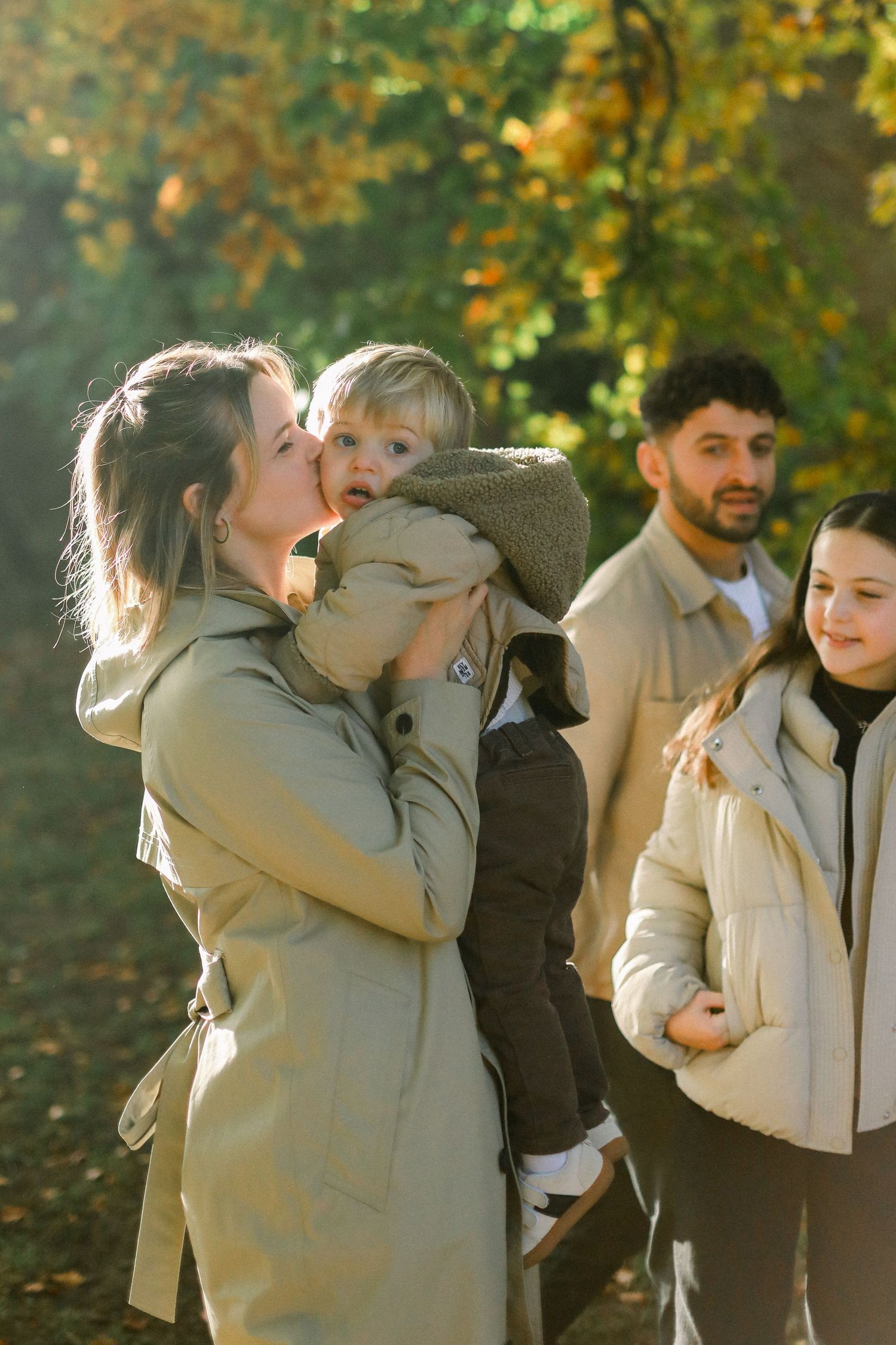 Natural autumn family photography at sunset in East Yorkshire.