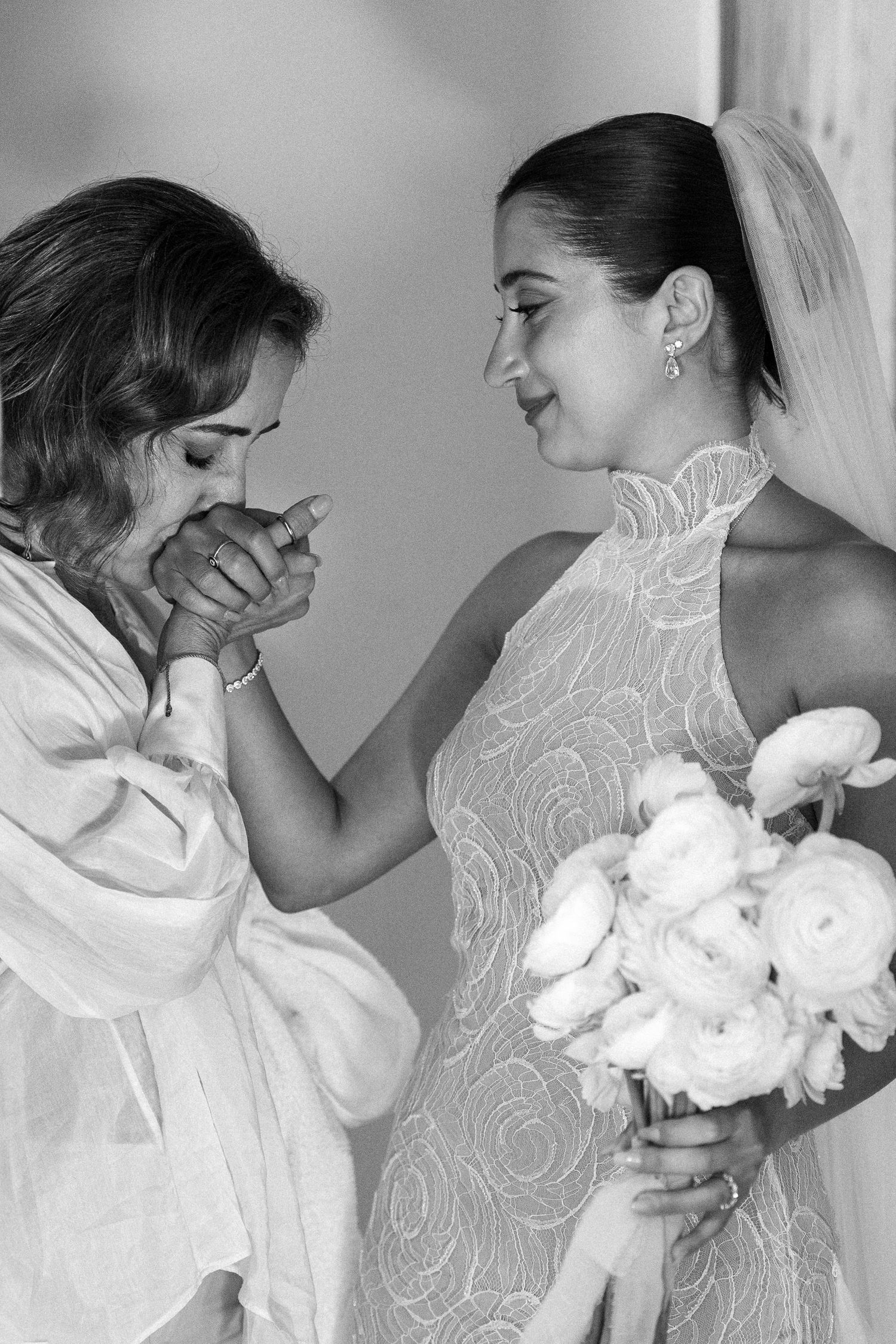 Tender black and white wedding moment captured in an intimate sequence.