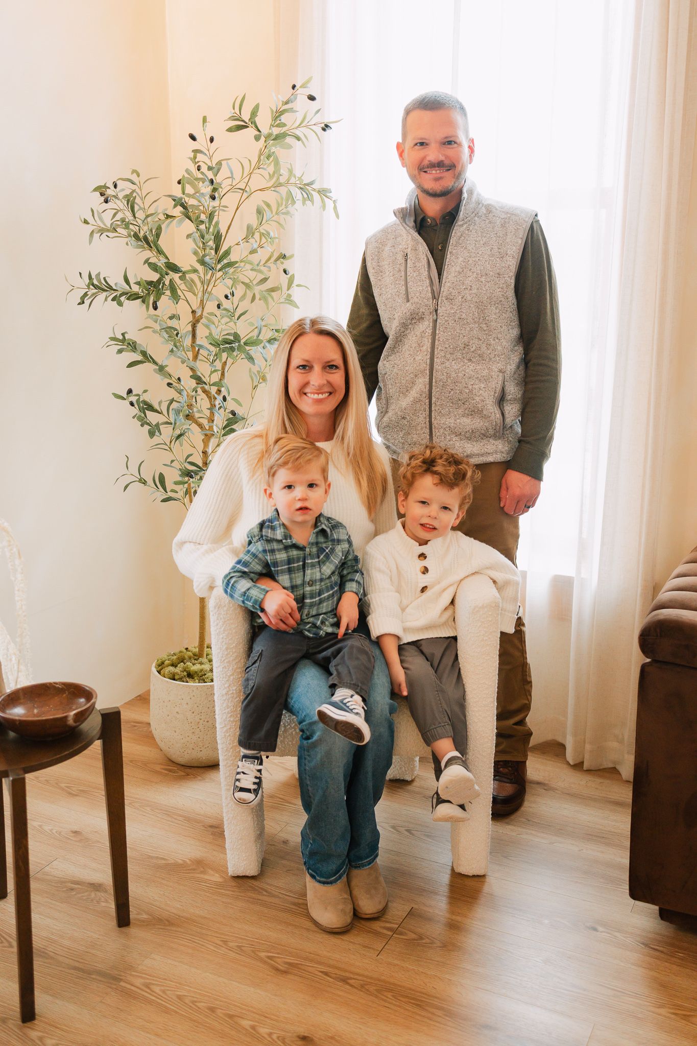 family of four in studio