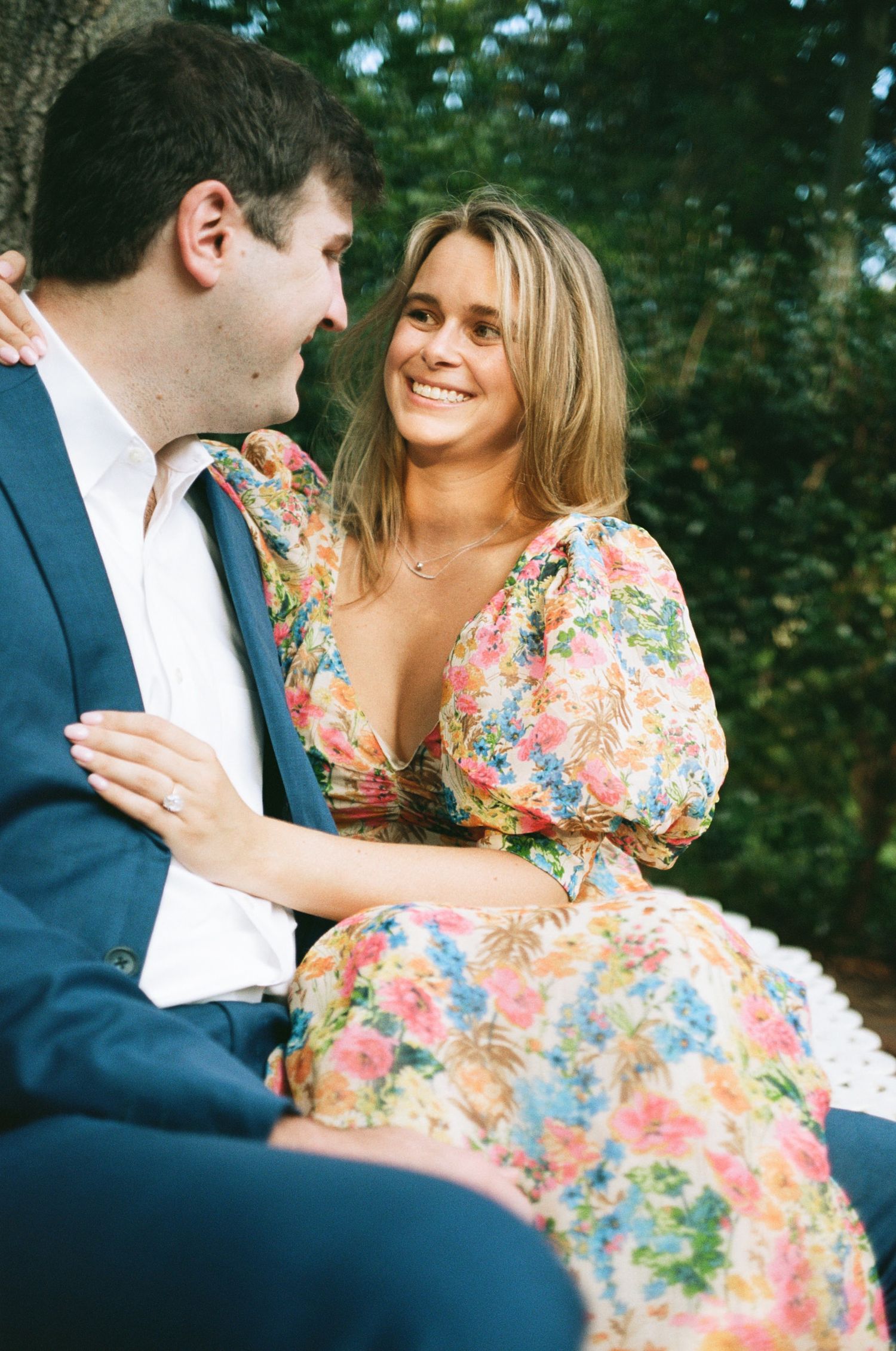 Wing Haven Garden Engagement with Film Photography