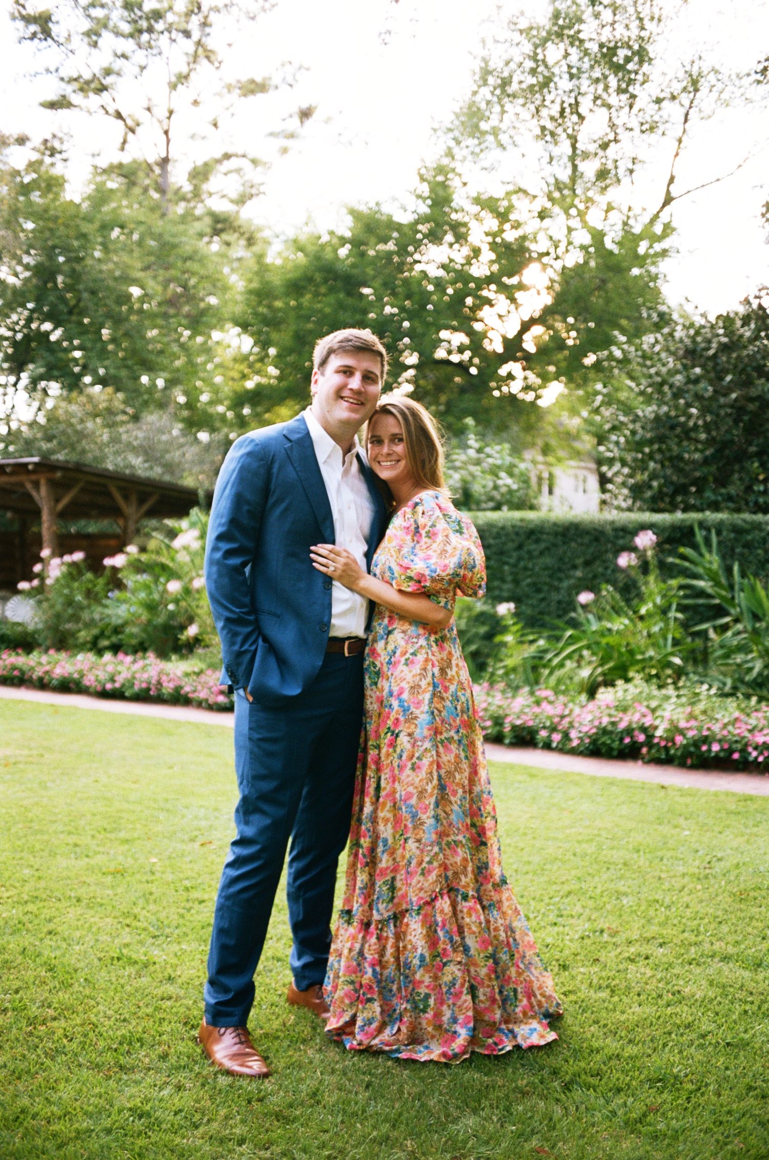 Wing Haven Garden Engagement with Film Photography