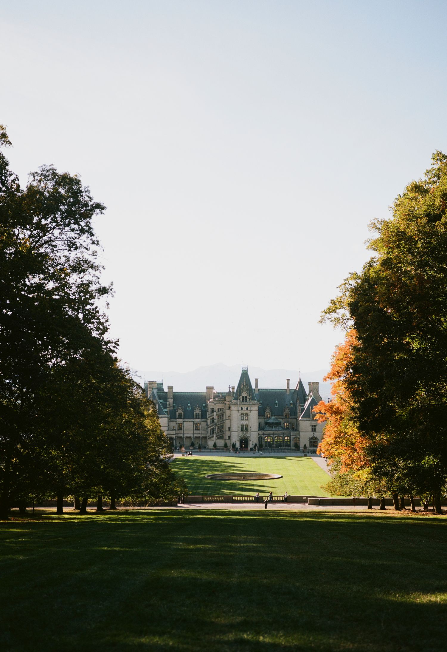 Landscape photo of the Biltmore Estate House on film photography