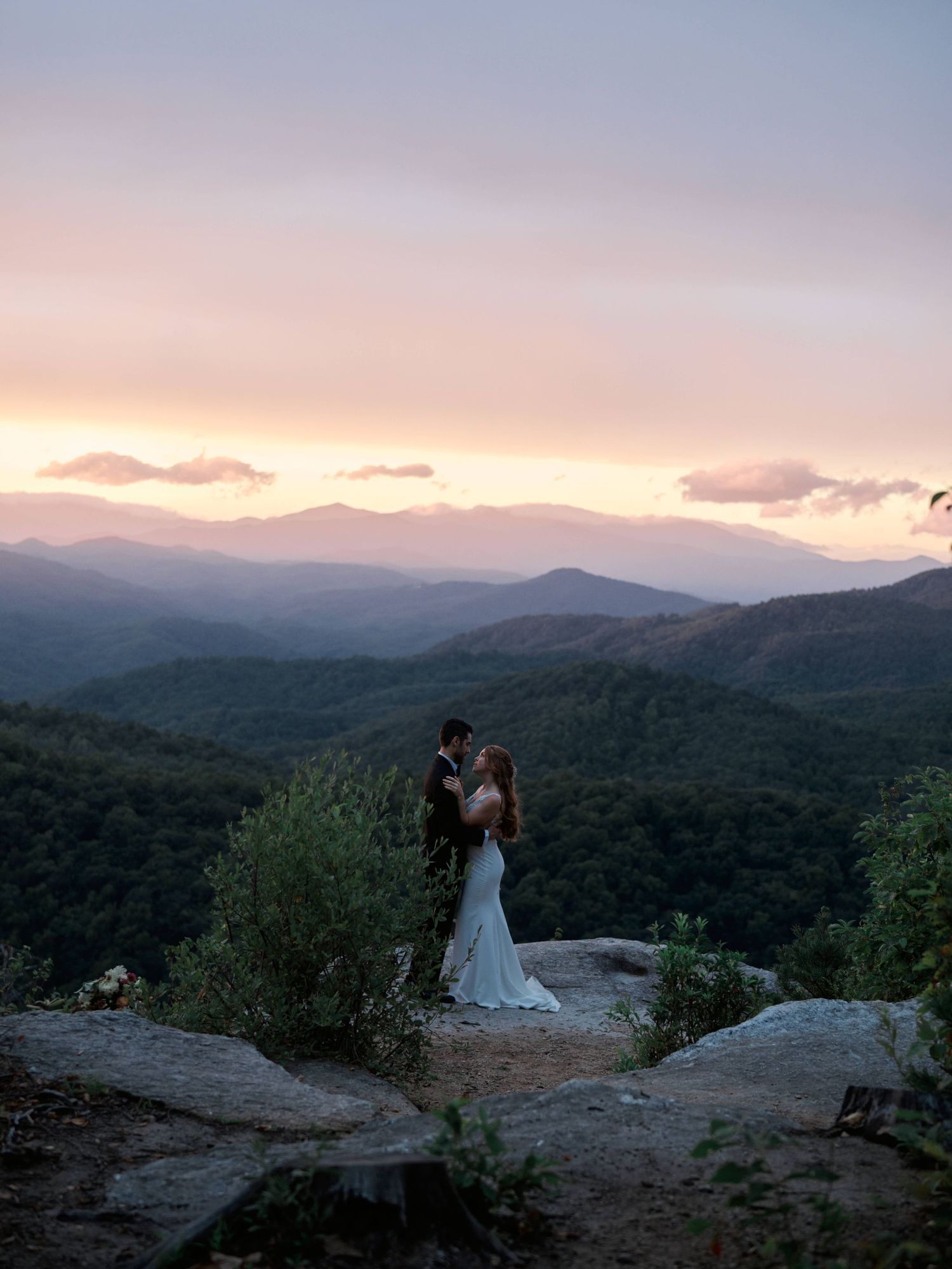 Sunset Elopement in Asheville, NC