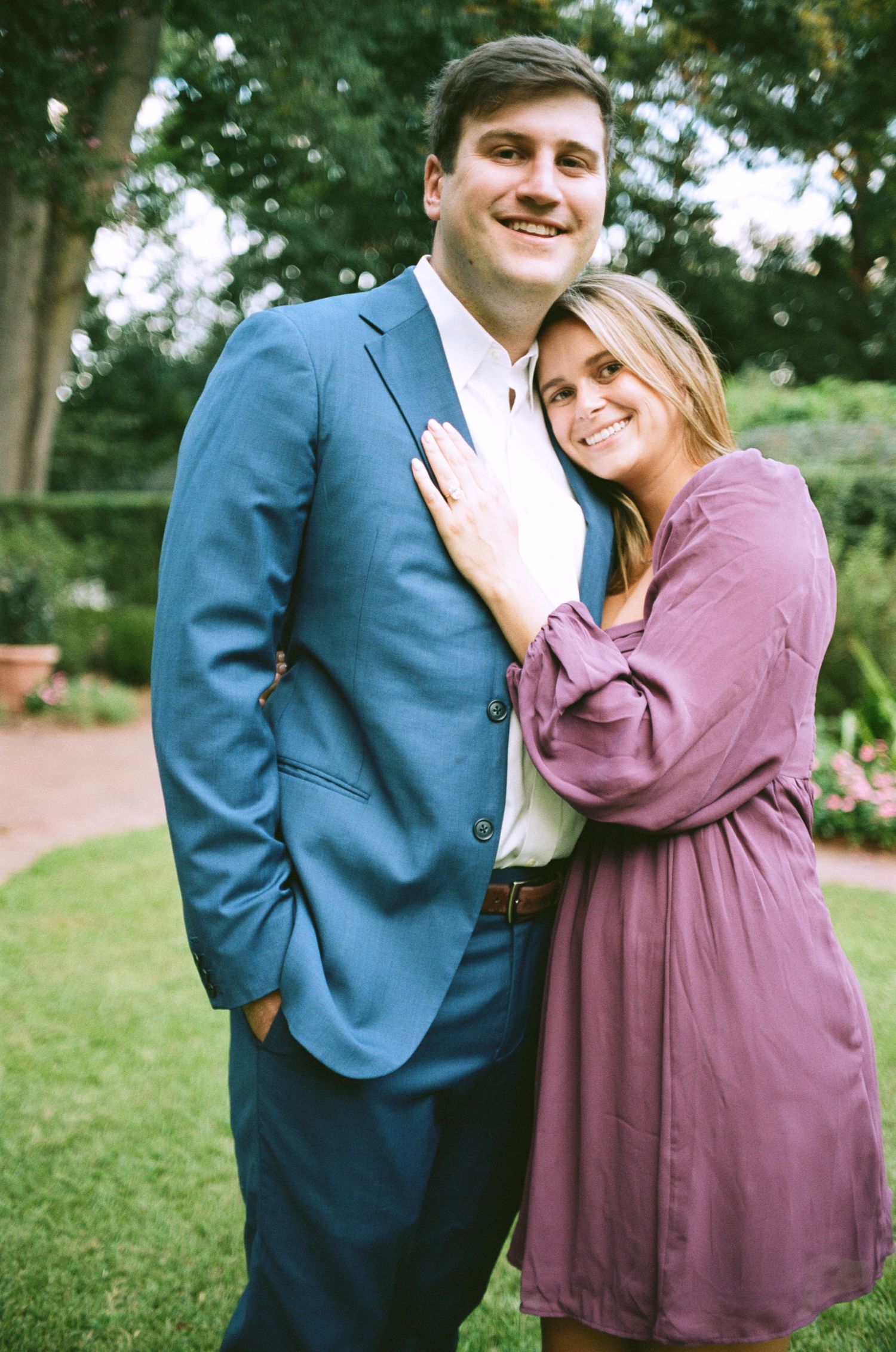 Wing Haven Garden Engagement with Film Photography