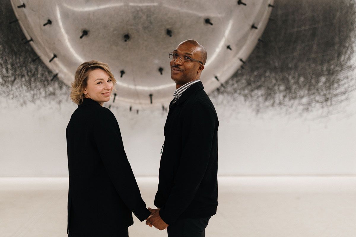 Chicago balloon museum big balloon charcoal engagement photographer