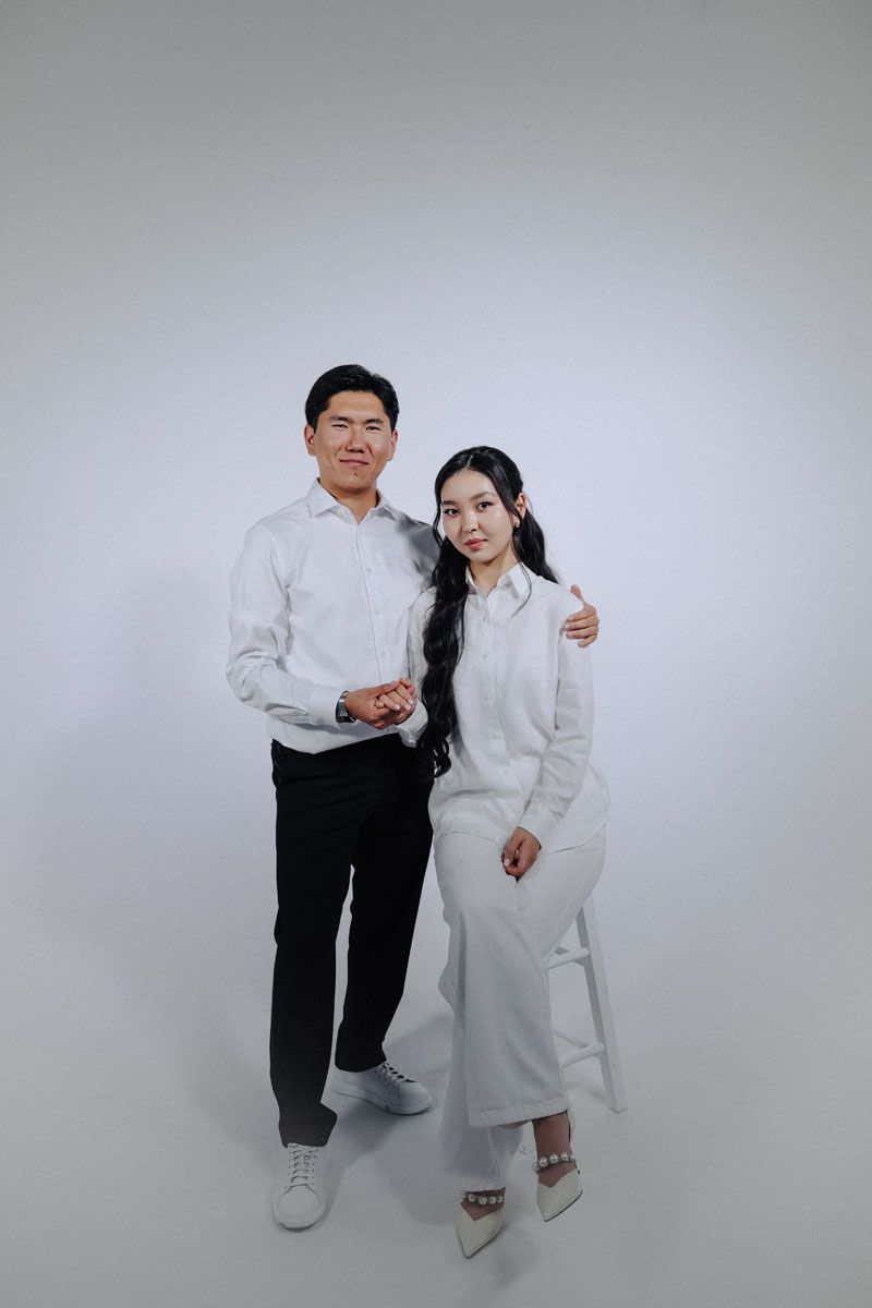 Schaumburg engagement white studio photography