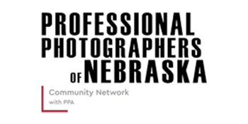 Professional Photographers of Nebraska Community Network with PPA logo in bold black and red typography.