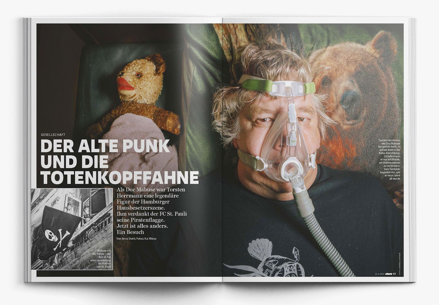 Ausschnitt aus dem STERN Magazin zeigt die gedruckte Story von Doc Mabuse im Heft