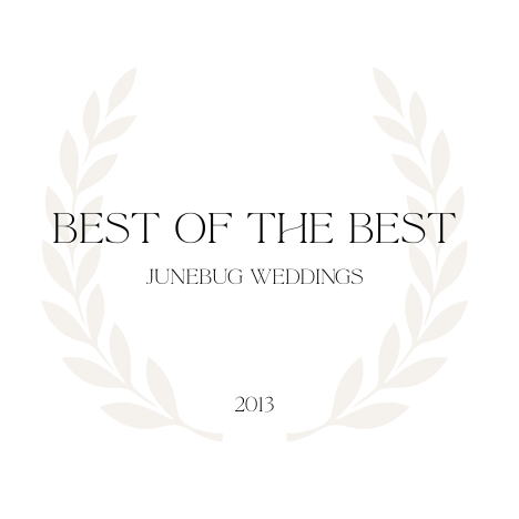 Best of the Best award badge with floral laurel wreath design for Junebug Weddings 2013.
