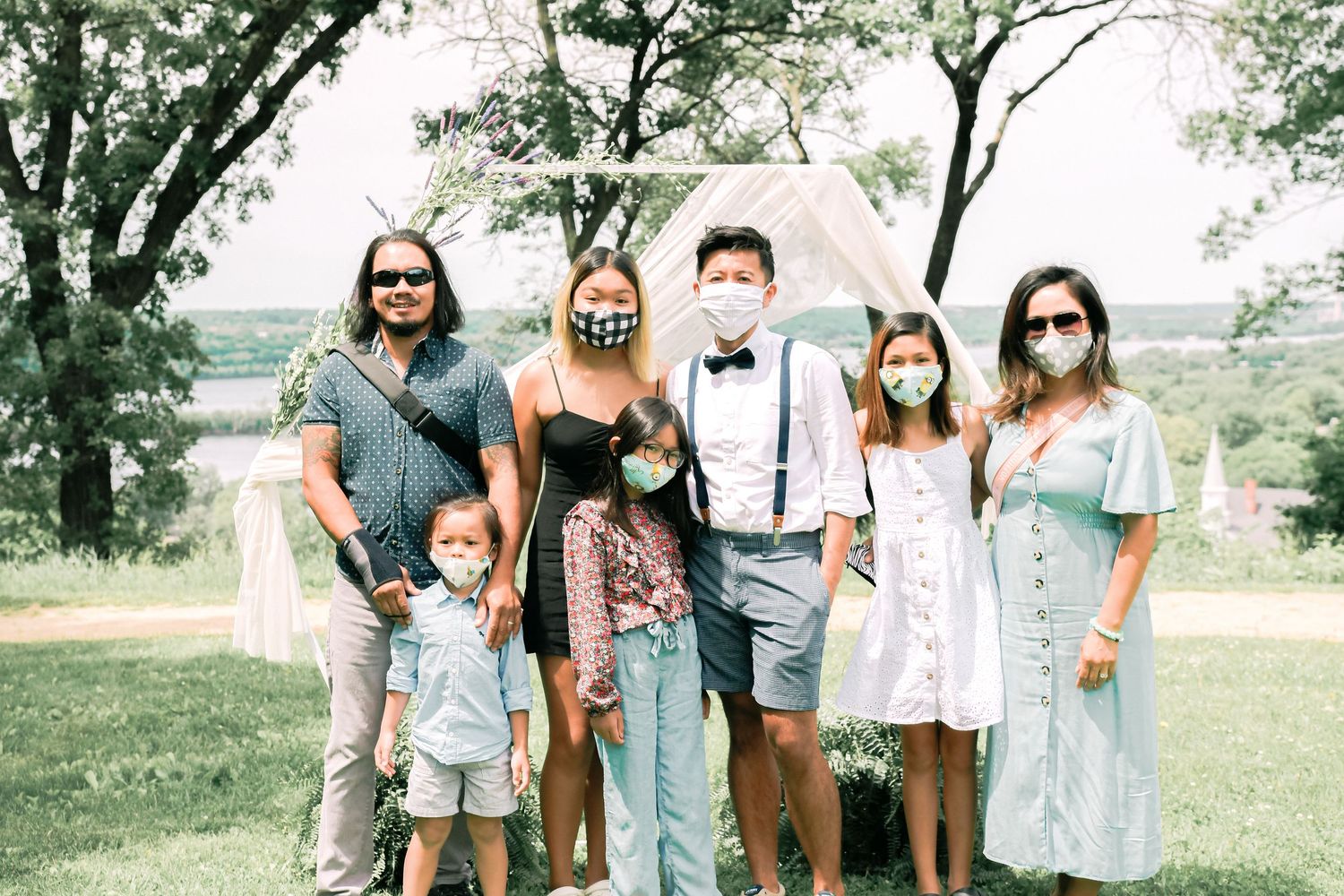 Familes gathered during COVID for a meaningful intimate LGBTQ wedding.